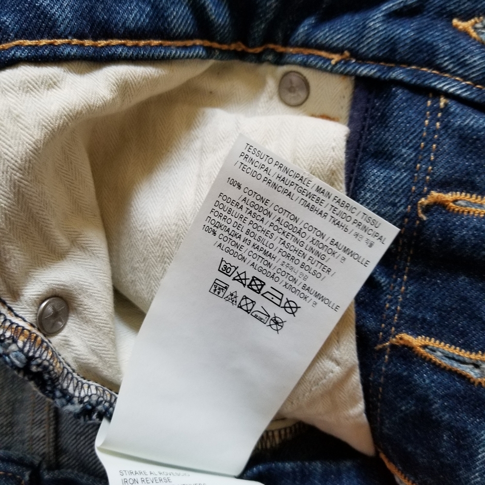 Golden Goose Happy Distressed Tapered Leg High Rise Jeans Size 27 Mid Wa… - Picture 9 of 10